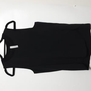 ATHLETA Black Rib Crew Neck Sleeveless Tank Style Blouse